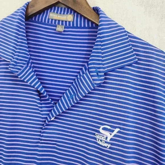Peter Millar Summer Comfort Men's L Polo Golf Shirt Striped 2277C - Picture 3 of 7